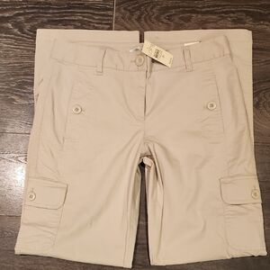 ❤️ NWT! LOFT Y2K MARISA STRETCH COTTON WIDE LEG CARGO PANTS, 6 (28)